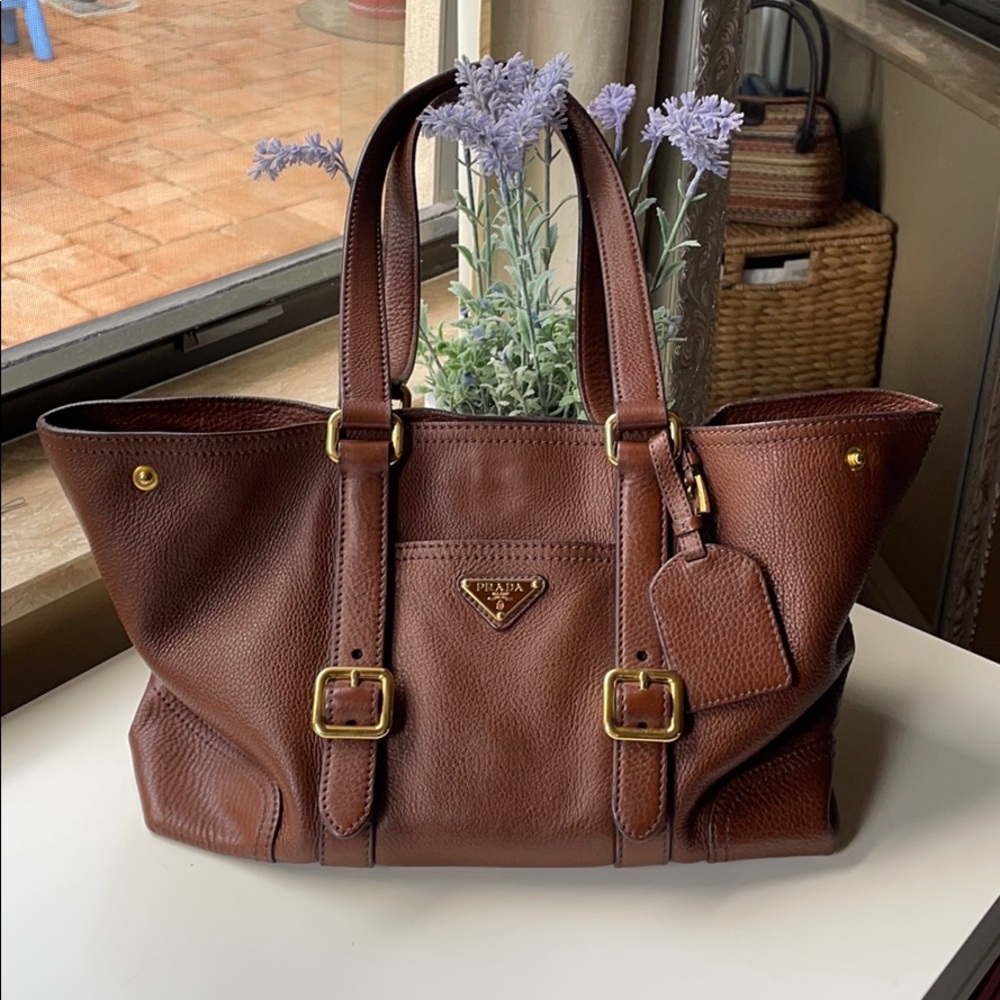 Prada classic brown leather handbag - Picture 4 of 16
